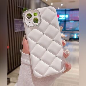 Elegant White Quilted iPhone 16 Pro Max Case